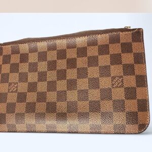 Louis Vuitton Tan and Brown Checkered Pouch